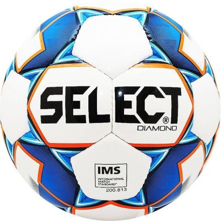 Мяч футбольный SELECT DIAMOND, размер 3,4,5 (артикул: 810015-002)(Белый, Синий)