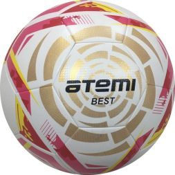 Мяч футбольный АТЕМИ BEST. р.5,белый/золот/красн.Камера:латекс,покрышка:ПУ, 32 п, круж 68-71, гибрид